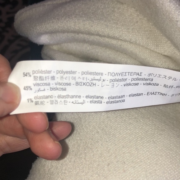 Zara Wide Leg Sweater Pull On Pleated PANT Sz. S Winter White Fall Winter Cozy - Picture 6 of 6